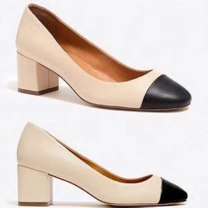 J.Crew Bryn Cap Toe Block Heel Pump